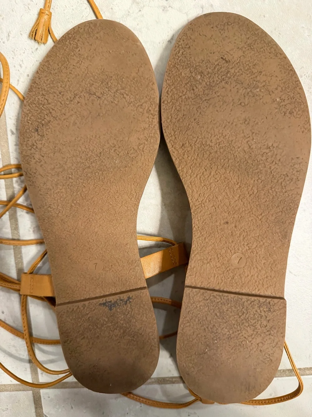 Madewell | The Boardwalk Leather Lace-Up Gladiator Festival Boho Sandals | Sz 7
